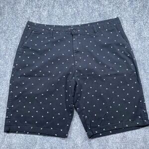 Blu Rock NY Golf‎ Shorts Mens 40 Navy AOP Bird Print Flat Front Pocket Stretch